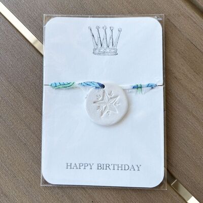 Biglietto con medaglione in ceramica Happy Birthday