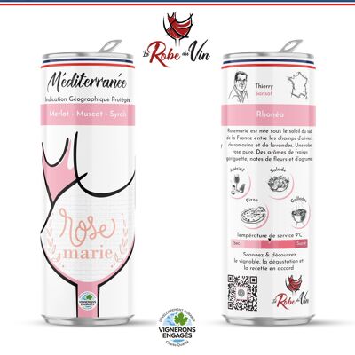 IGP MÉDITERRANÉE ROSÉ "Rose marie" Vin en canette 25cl