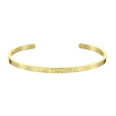 Bracelet d'affirmation I AM THANKFUL (Or)