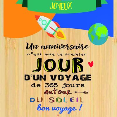 Carte postale en bamboo - CM0054 - Cartes de Vœux > Anniversaire, Cartes de Vœux