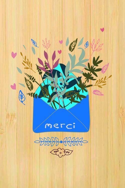 Carte postale en bamboo - CM0074 - Cartes de Vœux, Cartes de Vœux > Message