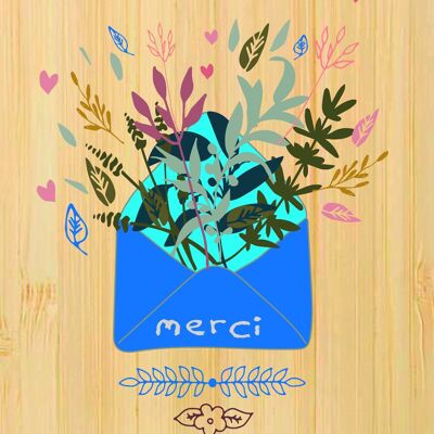 Carte postale en bamboo - CM0074 - Cartes de Vœux, Cartes de Vœux > Message