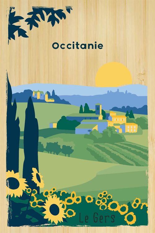 Carte postale en bamboo - TK0244 - Régions de France > Midi-Pyrénées > Gers, Régions de France > Midi-Pyrénées, Régions de France