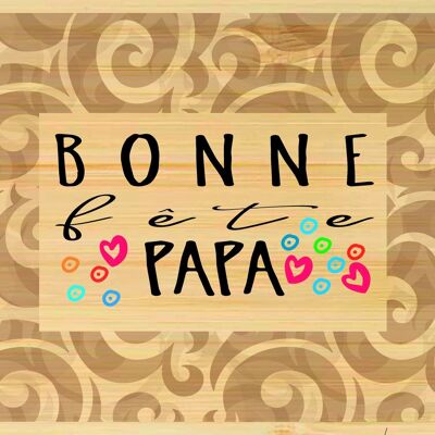 Carte postale en bamboo - CM0268 - Cartes de Vœux, Cartes de Vœux > Fête des Pères