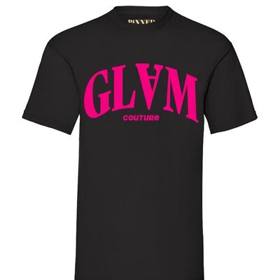 T-shirt Glam Couture Velluto Rosa