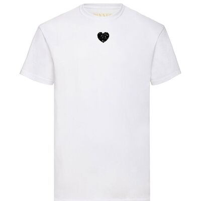 T-Shirt Glitzer Schwarzes Herz