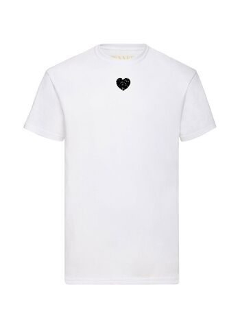 T-shirt Glitter Coeur Noir 1