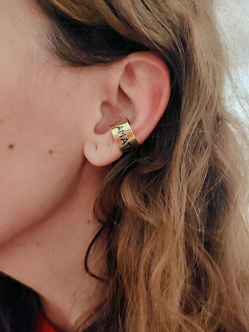 EAR CUFF SIRIO, REALIZZATO A MANO IN OTTONE, CON INCISIONE PERSONALIZZATA