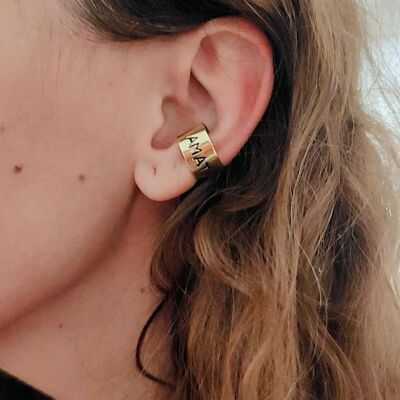 EAR CUFF SIRIO, REALIZZATO A MANO IN OTTONE, CON INCISIONE PERSONALIZZATA