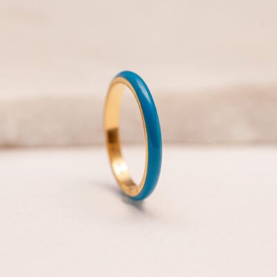 Blauer Emaille-Ring