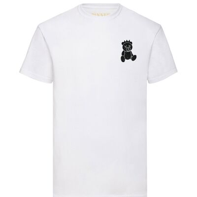T-Shirt Schwarzer Glitzer-Teddybär auf der Brust