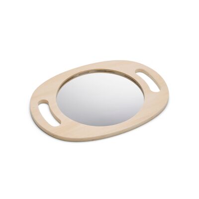 Hand Held Wooden Mirror - Easy hold - Reflection