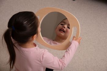 Miroir en bois à main - Prise facile - Réflexion 5