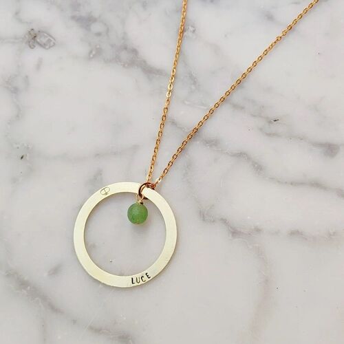 COLLANA CIRCLE, REALIZZATA A MANO IN OTTONE, CON INCISIONE PERSONALIZZATA