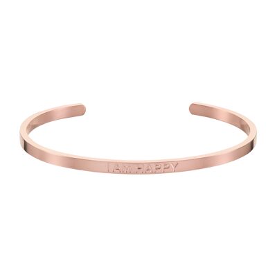 Bracelet d'affirmation I AM HAPPY (or rose)