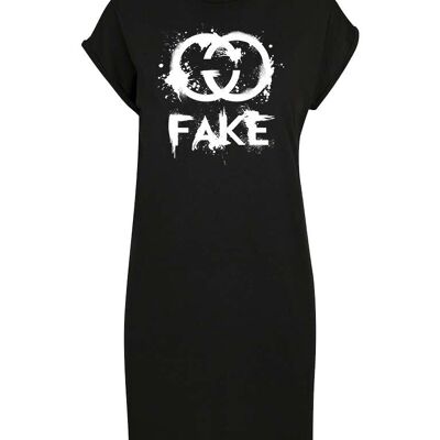 T-Shirt-Kleid, Kleid, weiß, Fake GCCI