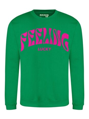 Pull Feeling Lucky Velours Rose Fluo 1