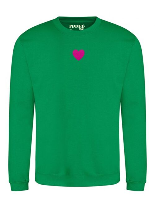 Sweater Heart Neon Pink Velvet
