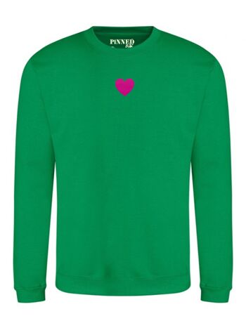 Pull Coeur Velours Rose Fluo 2