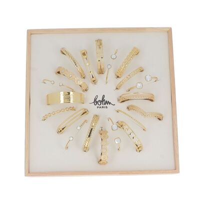 Kit di 20 bracciali rigidi in acciaio inossidabile - oro bianco - esposizione gratuita