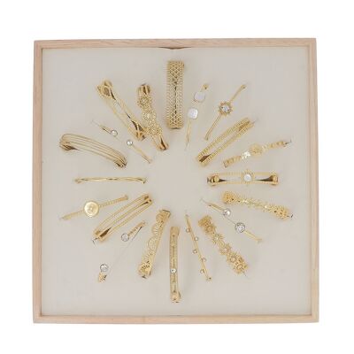 Kit de 20 brazaletes de acero inoxidable - oro blanco - exhibición gratuita