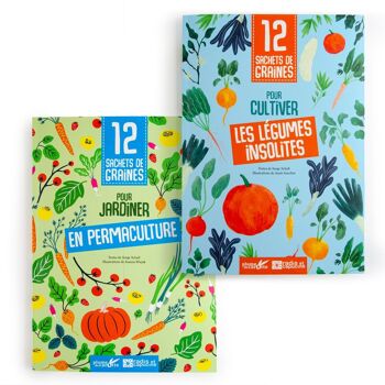 NEW - Livre Je jardine en permaculture avec 12 sachets de graines - Plume de carotte 6