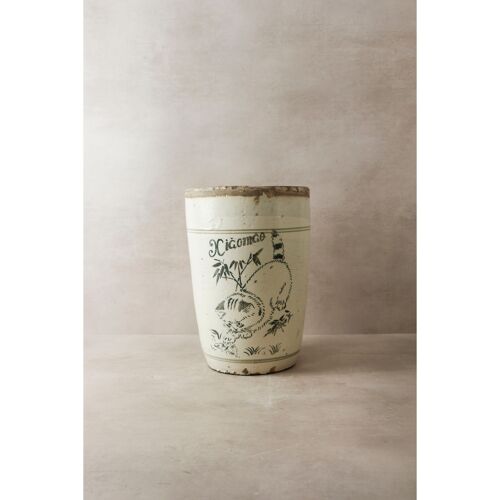 Vintage Glazed Chizou Flower Pot - 2