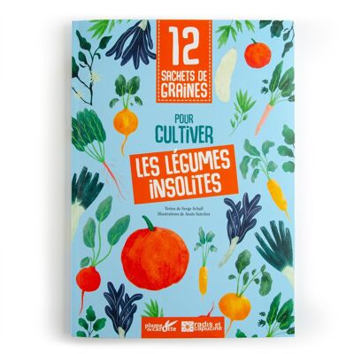 NUEVO - Libro de verduras inusuales con 12 sobres de semillas - Pluma de zanahoria