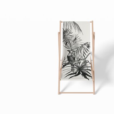 Polyester/wood parrot deckchair - Alba