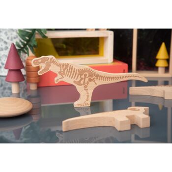 Blocs en bois de dinosaures - Blocs de construction - Jouets en bois 5