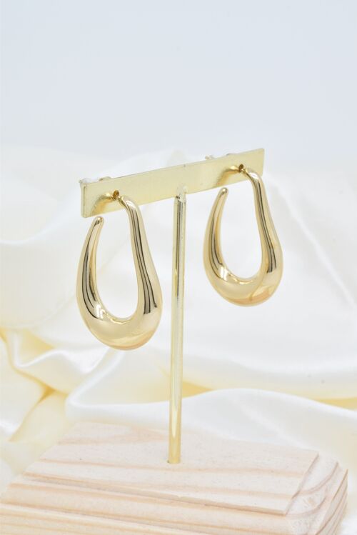 Boucles d'oreilles en forme de poire en acier inoxydable - BO100225