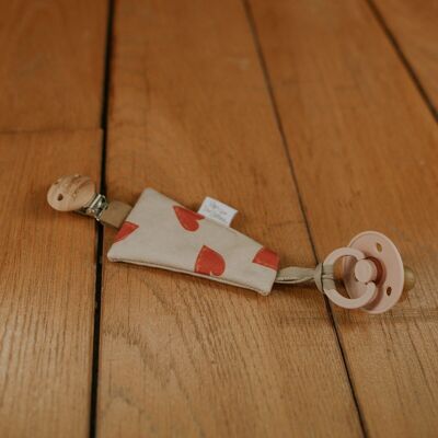 RED HEART pacifier clip