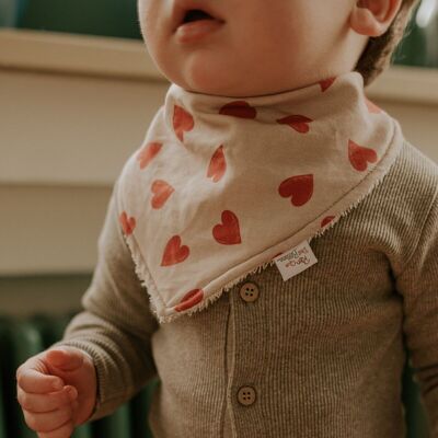 RED HEART bandana bib