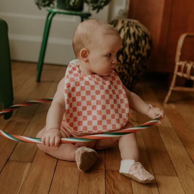 Classic bib DAMIER CORAL