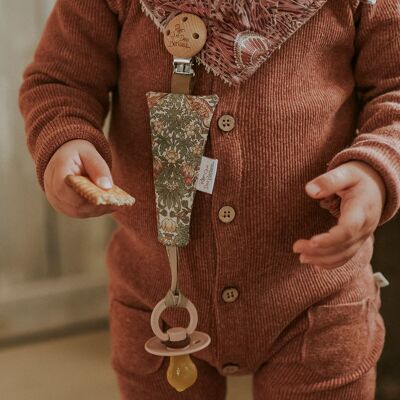 liberty strawberry thief pacifier clip