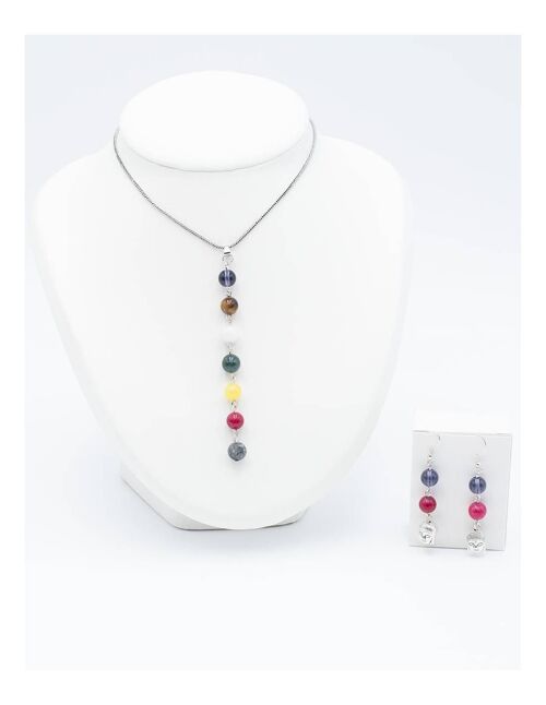 Set de Colgante y Pendientes 7 Chakras