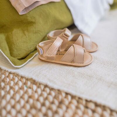 Sandals, grained leather