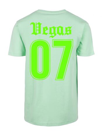 T-shirt Regular Velours Vert Fluo Vegas 07 Dos 1