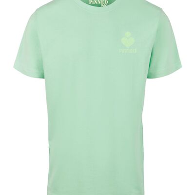 Camiseta Regular PiNNED Pecho Glitter Verde Neón