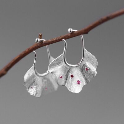 Ear cuff unico - Petali di fiori - Oro vermeil e argento sterling - Un pezzo