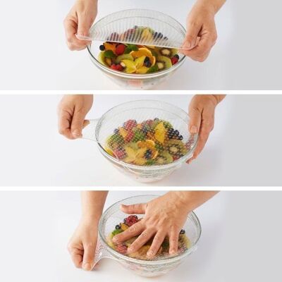 Set of 4 Airtight and Reusable Food Silicone Lids