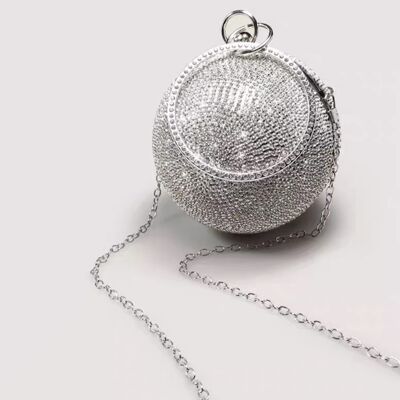 Luxe Ball Clutch-BlingBling Diamants-Or et Argent