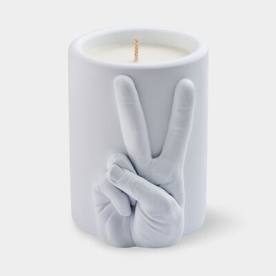 Candela profumata con gesto della mano PEACE | regalo di candela divertente | candela novità e minimalista | regalo capo | candela profumata grande | candela riutilizzabile in cera di soia