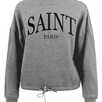 Limitierter Pullover Saint Paris aus schwarzem Samt