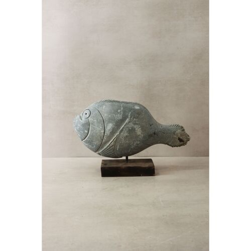 Stone Fish Sculpture - Zimbabwe - 35.3