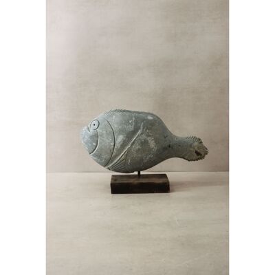 Steinfisch-Skulptur – Simbabwe – 35.3