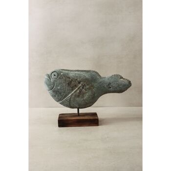 Sculpture de poisson en pierre - Zimbabwe - 35.5 1