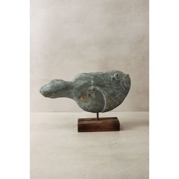 Sculpture de poisson en pierre - Zimbabwe - 35.5 2