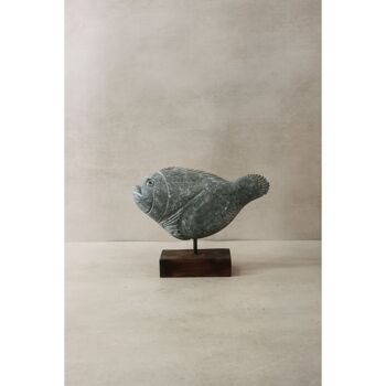 Sculpture de poisson en pierre - Zimbabwe - 30.4 2