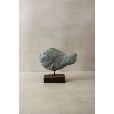 Escultura de pez de piedra - Zimbabwe - 30.9